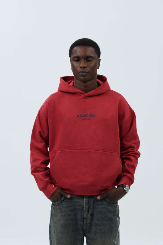 SUDADERA GRANATE/MARINO "A CORUÑA" CON CAPUCHA – foto 3