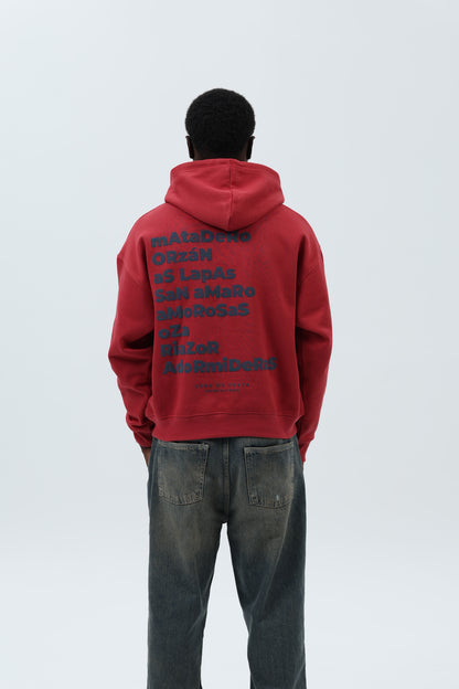 SUDADERA GRANATE/MARINO "A CORUÑA" CON CAPUCHA – foto 2