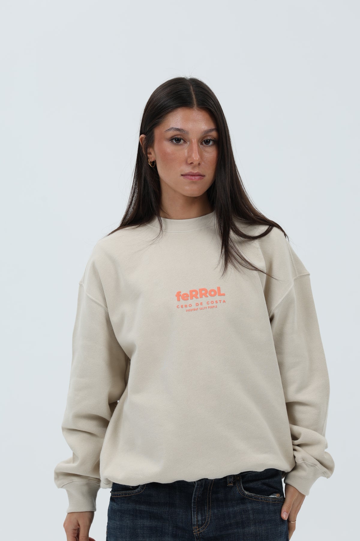 SUDADERA CREMA/ROSA "FERROL" – foto 4