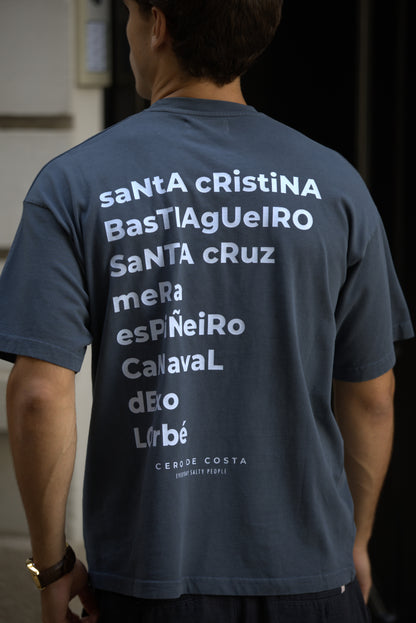 CAMISETA ANTRACITA/CELESTE  "OLEIROS"