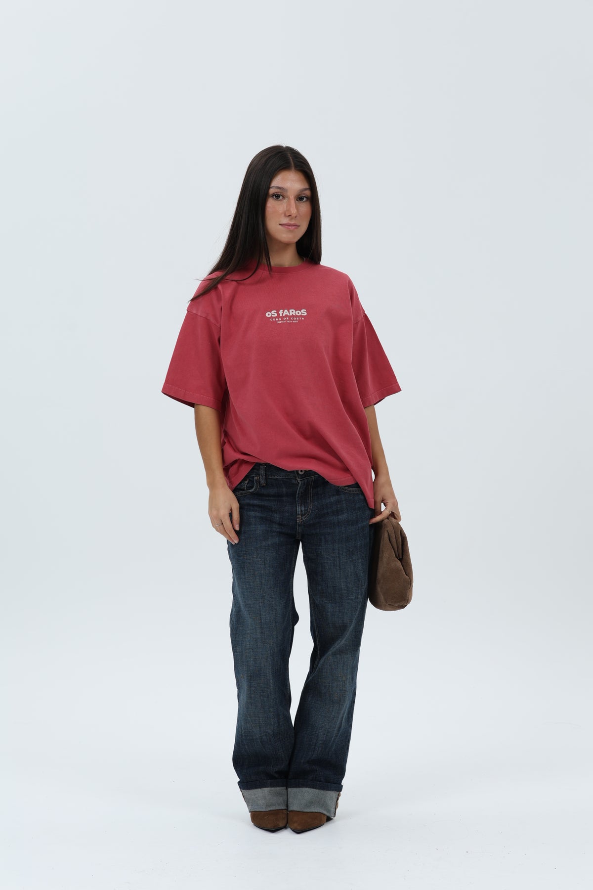 CAMISETA GRANATE/CREMA "OS FAROS" – foto 1