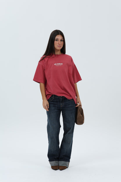 CAMISETA GRANATE/CREMA "OS FAROS" – foto 1