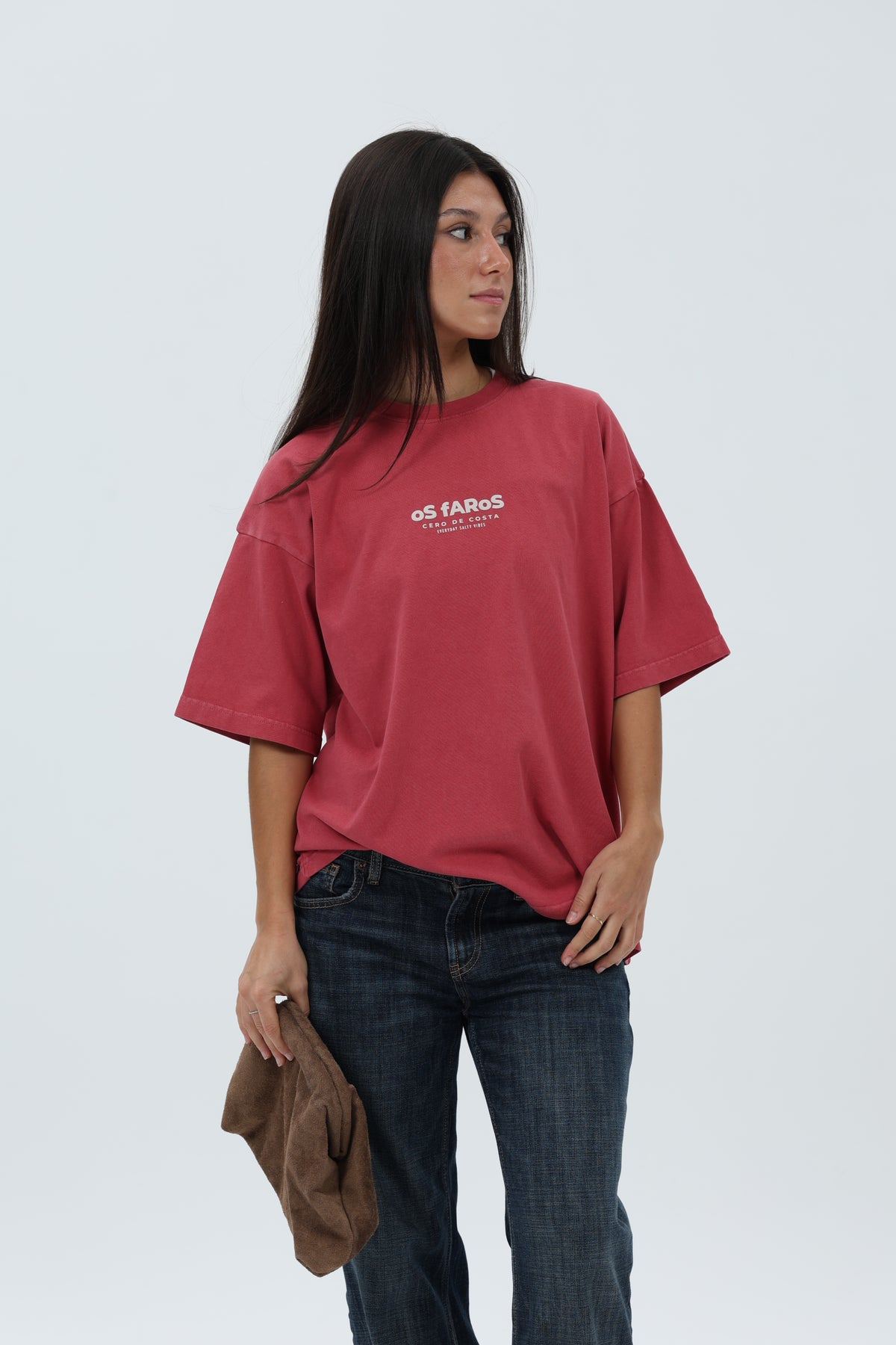 CAMISETA GRANATE/CREMA "OS FAROS" – foto 5