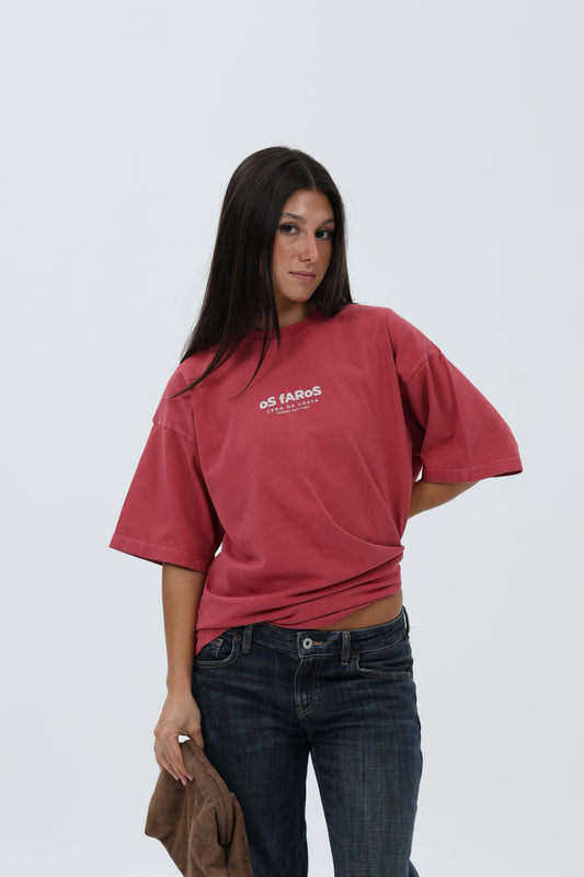 CAMISETA GRANATE/CREMA "OS FAROS" – foto 3