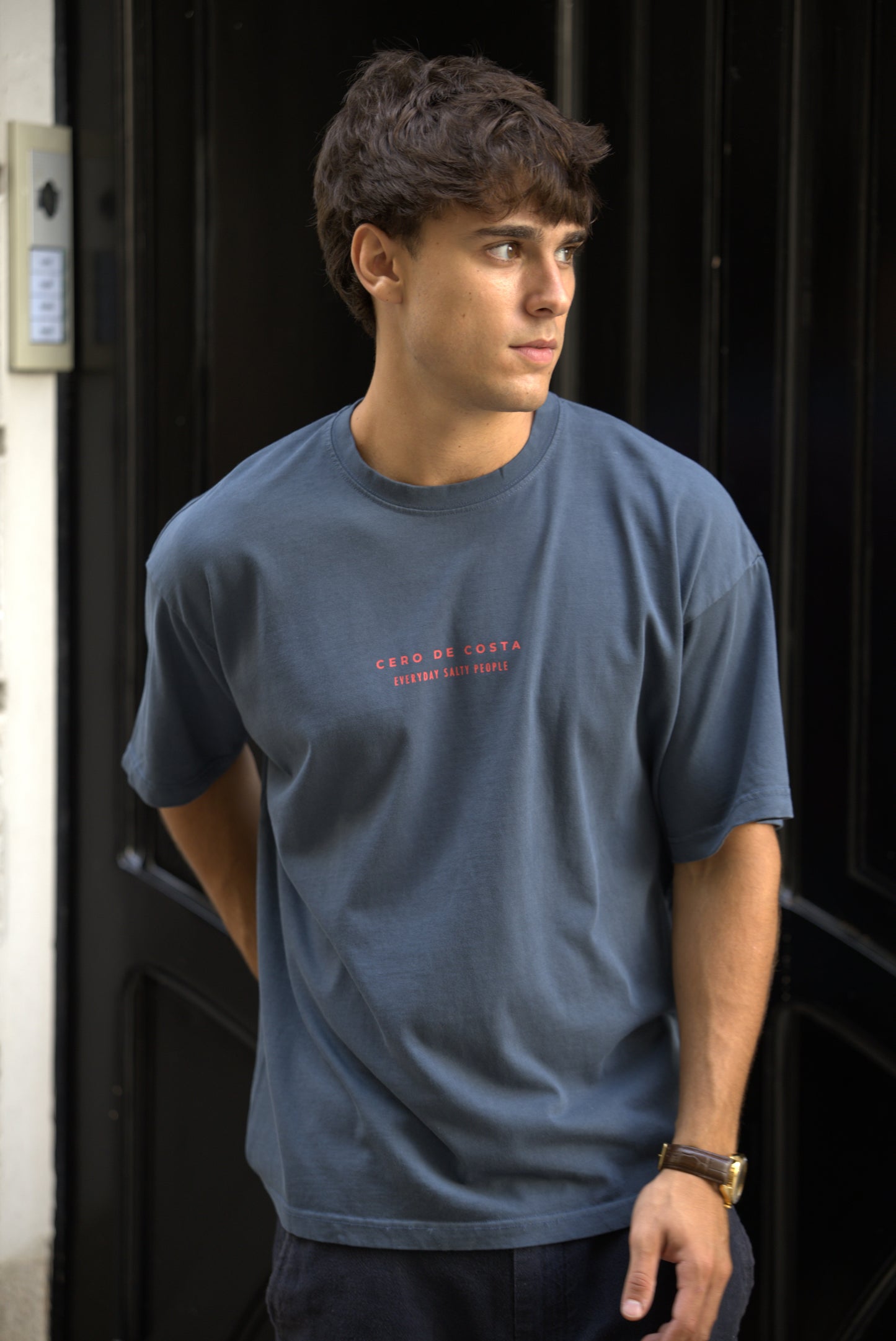 CAMISETA ANTRACITA/QUIQUILLA "PLAYAS SURF"