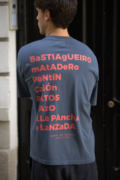 CAMISETA ANTRACITA/QUIQUILLA "PLAYAS SURF"