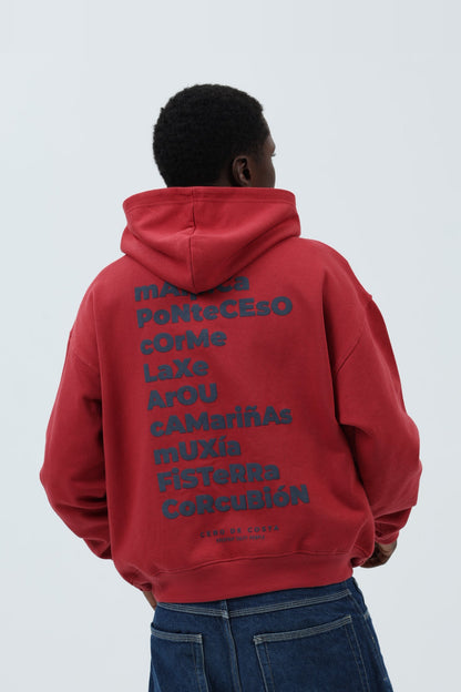 SUDADERA GRANATE/MARINO "OS FAROS" CON CAPUCHA – foto 6