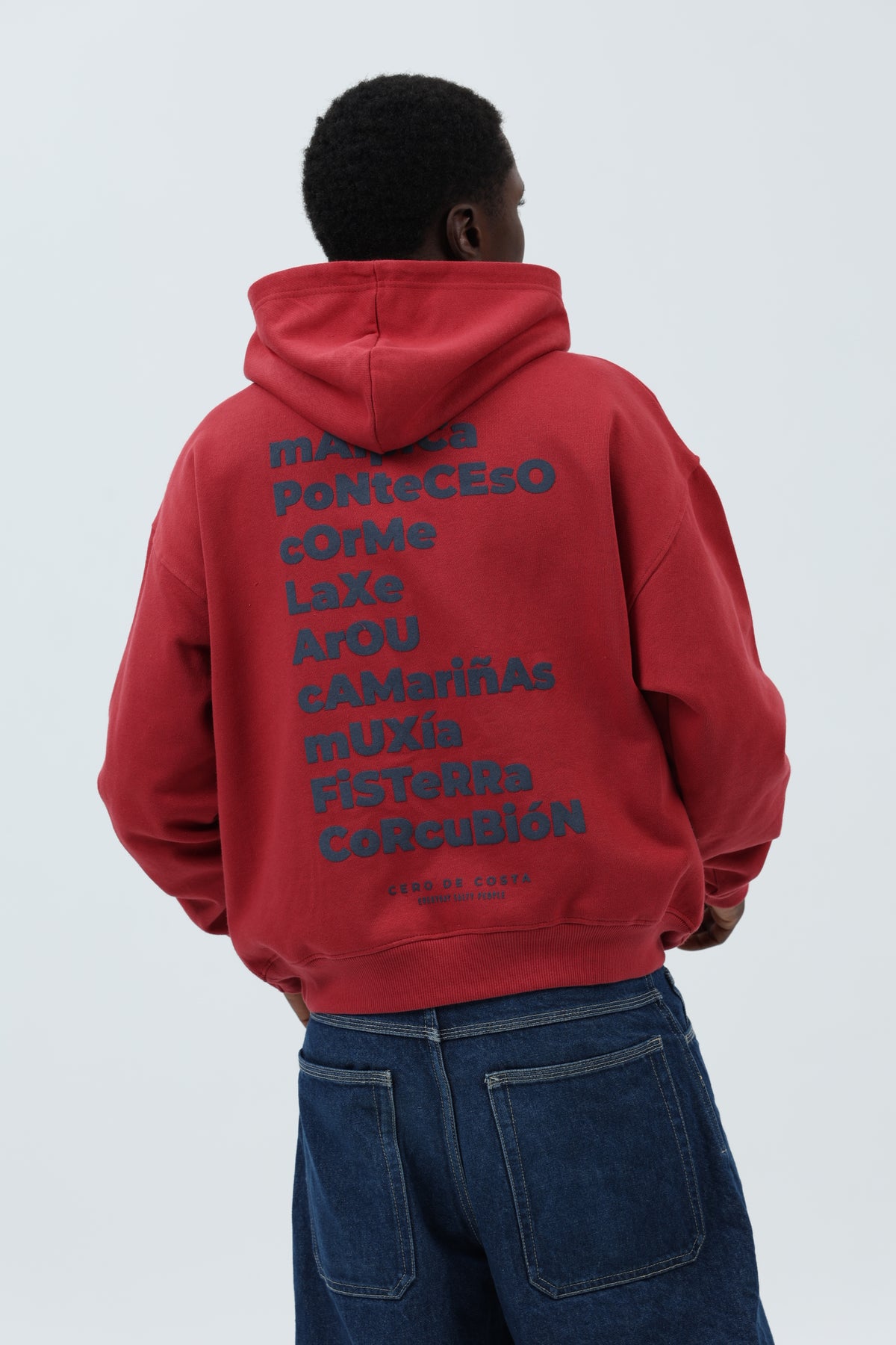 SUDADERA GRANATE/MARINO "OS FAROS" CON CAPUCHA – foto 6