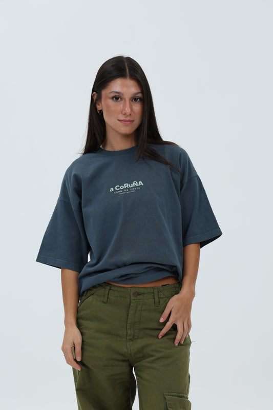 CAMISETA ANTRACITA/VERDE "A CORUÑA" – foto 3