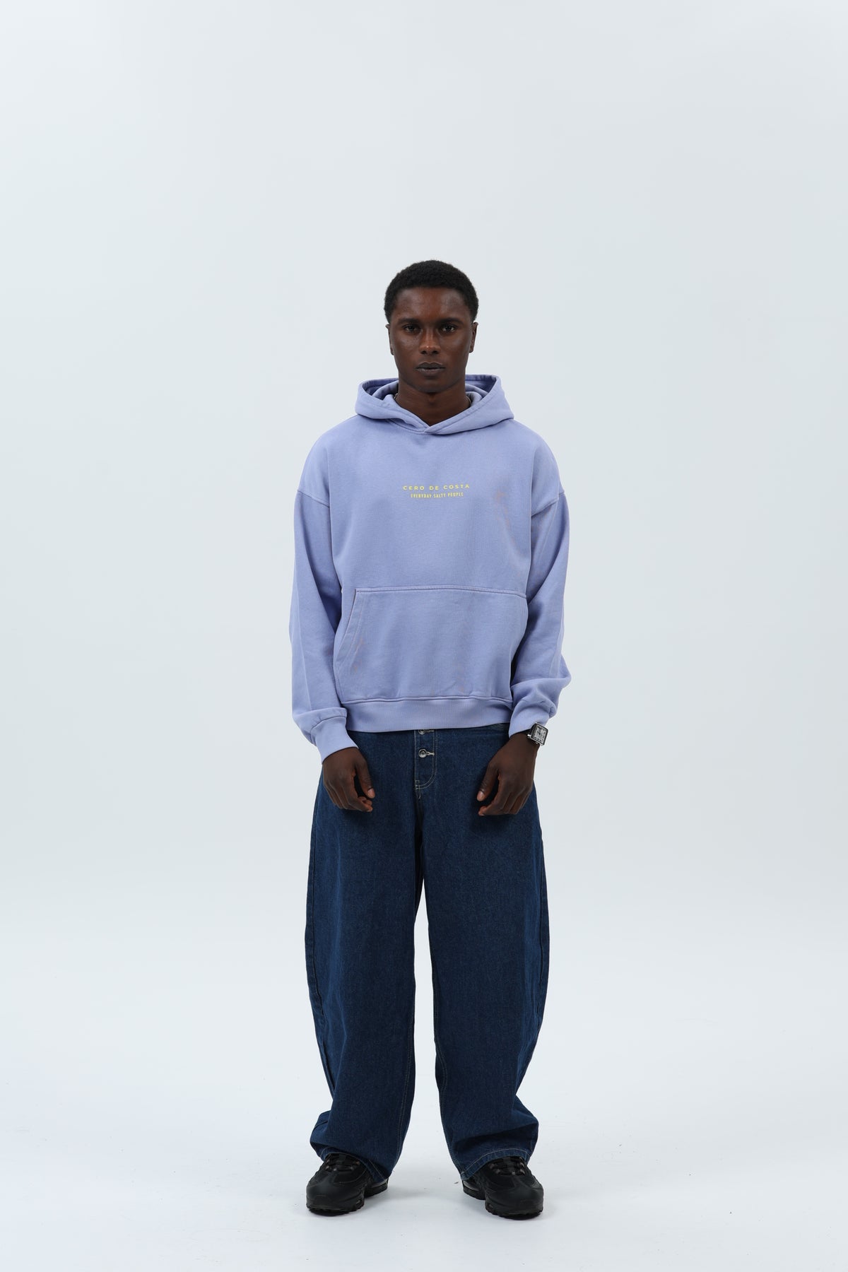 SUDADERA LILA-TIZA/VERDE "MORRAZO" CON CAPUCHA – foto 1