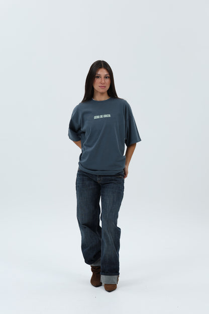 CAMISETA ANTRACITA/VERDE "LOGO" – foto 1