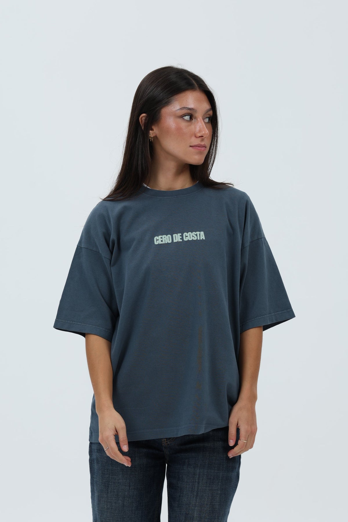 CAMISETA ANTRACITA/VERDE "LOGO" – foto 3