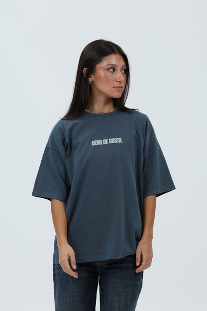 CAMISETA ANTRACITA/VERDE "LOGO" – foto 3