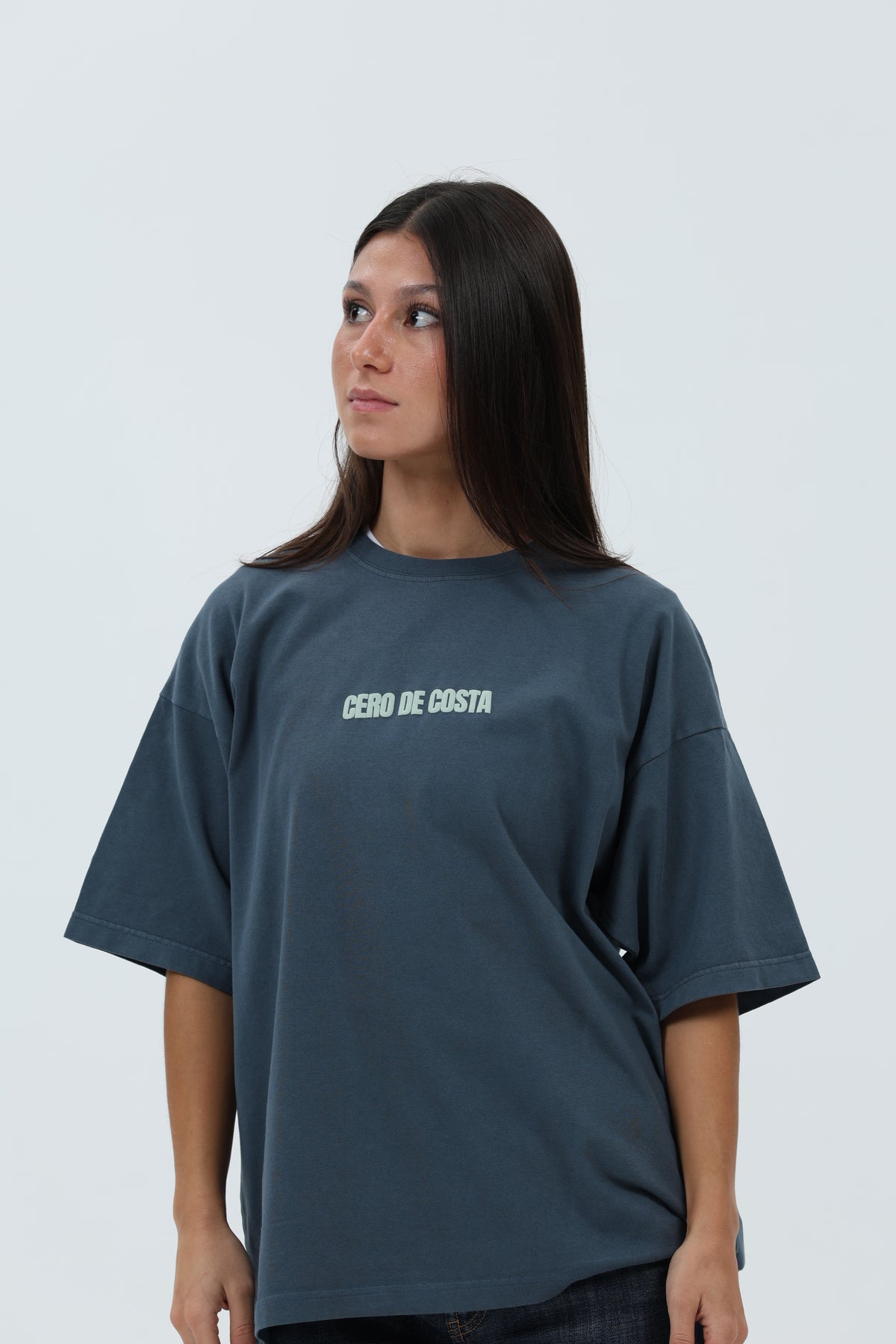 CAMISETA ANTRACITA/VERDE "LOGO" – foto 5