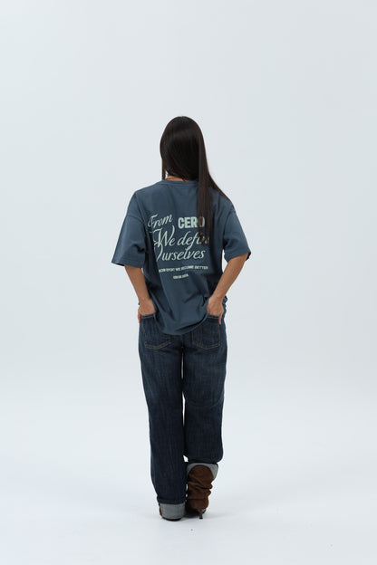 CAMISETA ANTRACITA/VERDE "LOGO" – foto 2