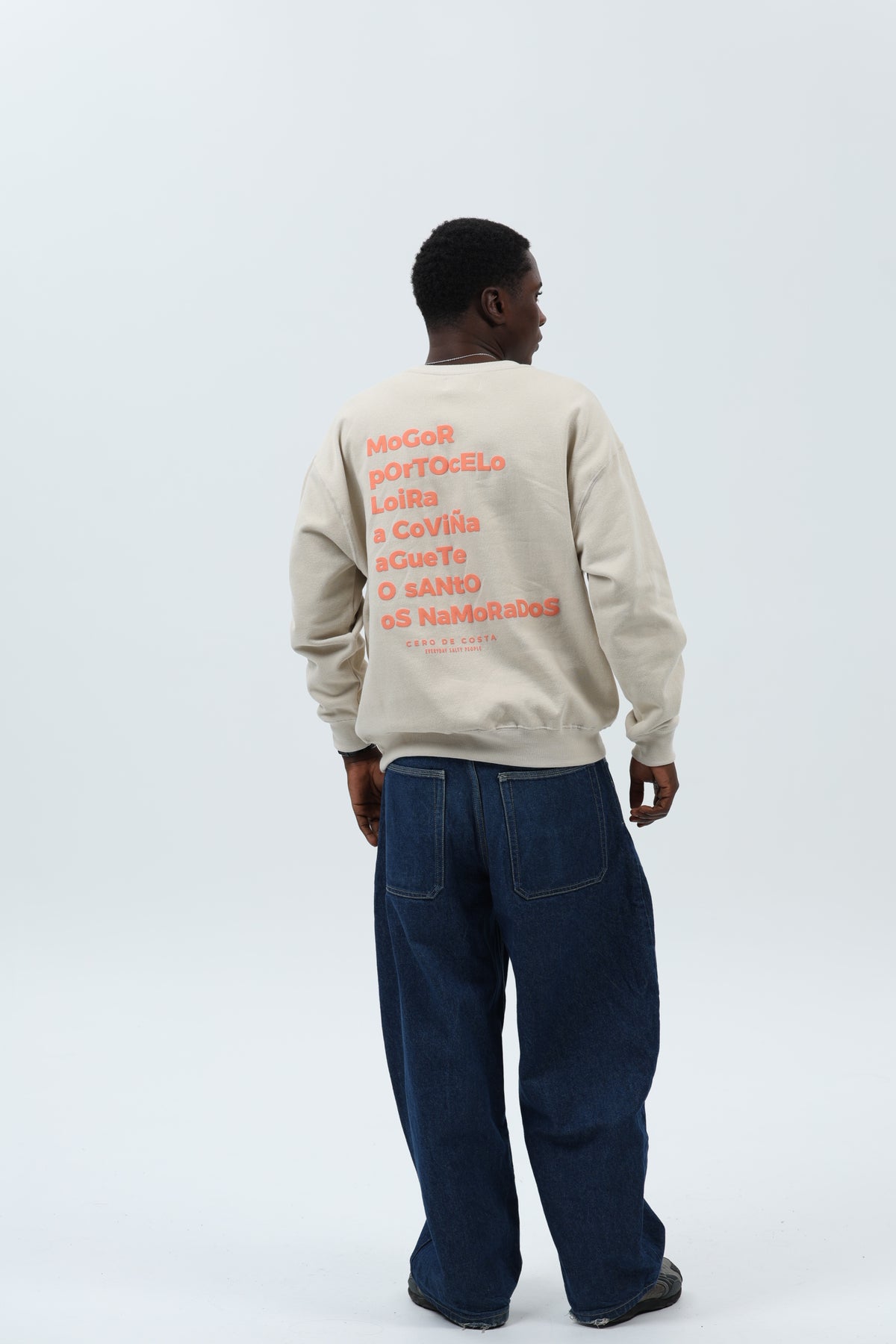 SUDADERA CREMA/CORAL "MARÍN" – foto 2