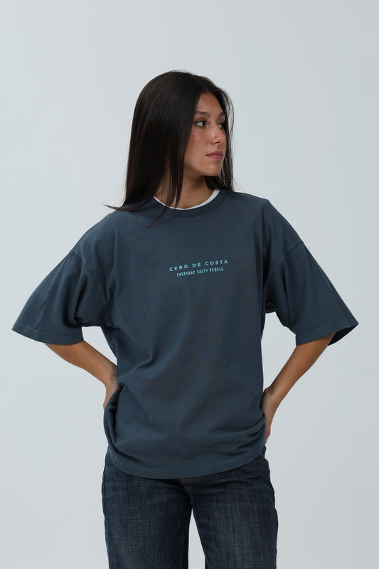CAMISETA ANTRACITA/AZUL "PLAYAS RAZO" – foto 3