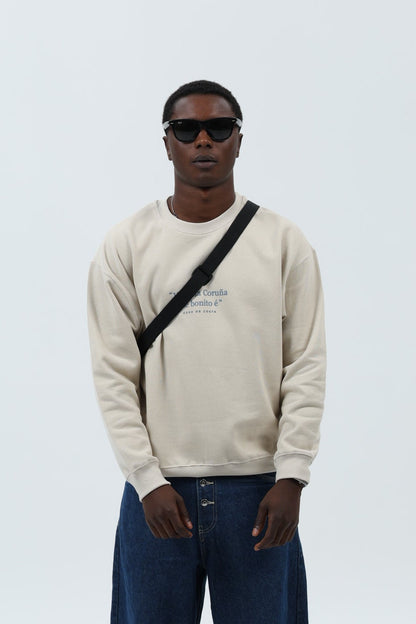 SUDADERA CREMA/AZUL "VIVIR NA CORUÑA" – foto 1