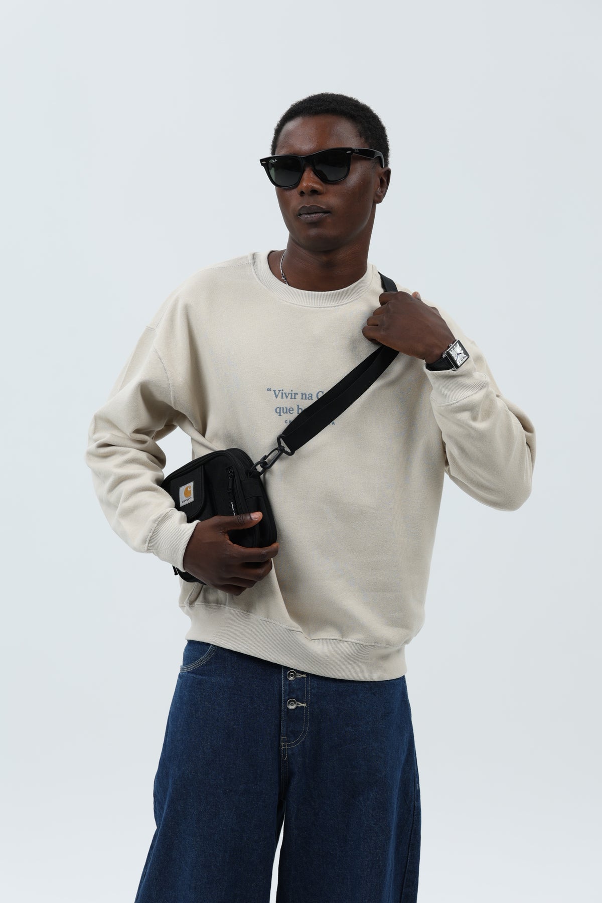 SUDADERA CREMA/AZUL "VIVIR NA CORUÑA" – foto 3