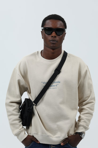 SUDADERA CREMA/AZUL "VIVIR NA CORUÑA" – foto 5