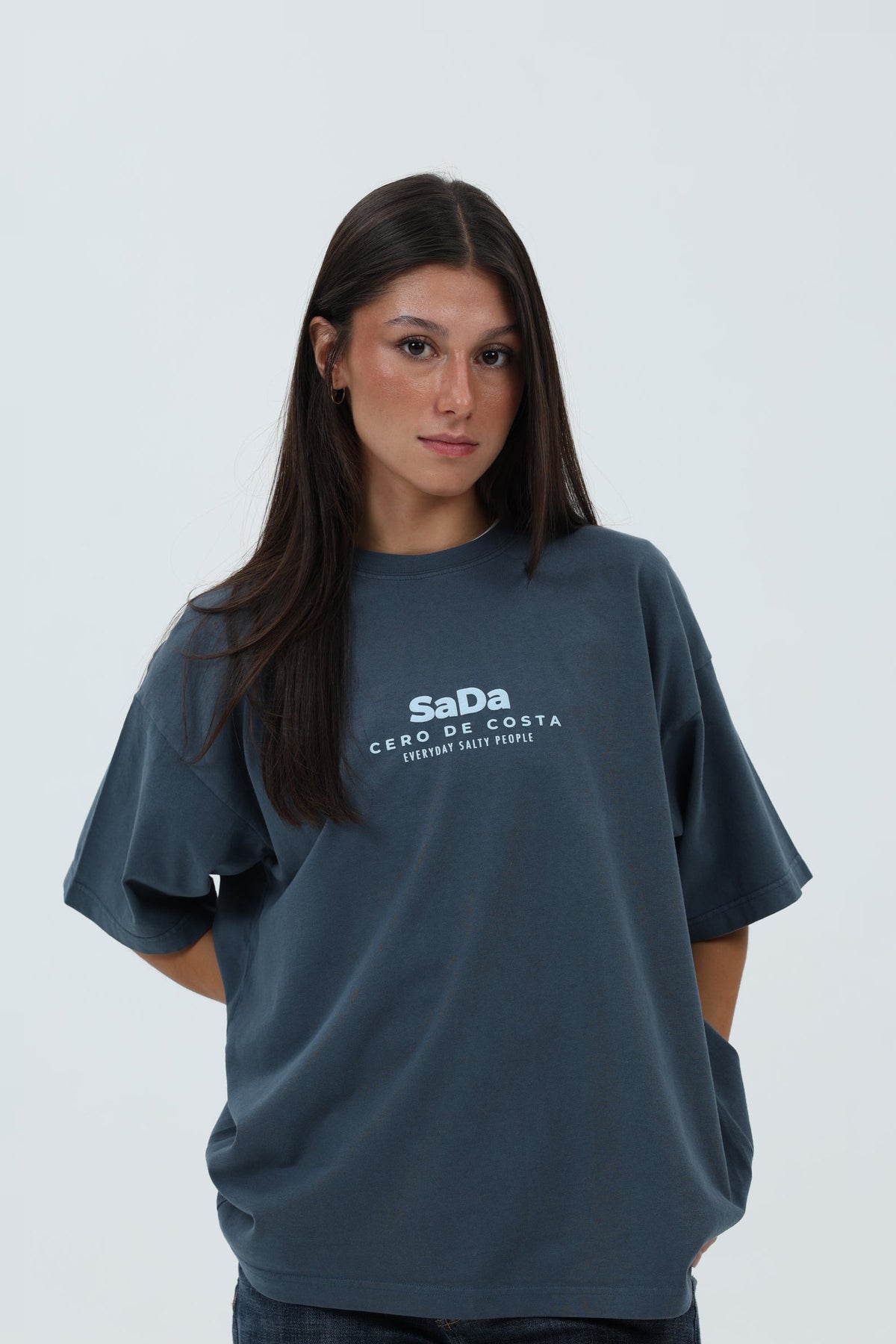 CAMISETA ANTRACITA/CELESTE "SADA" – foto 3
