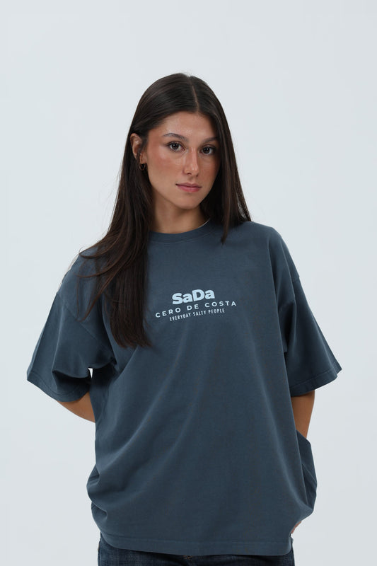 CAMISETA ANTRACITA/CELESTE "SADA" – foto 3