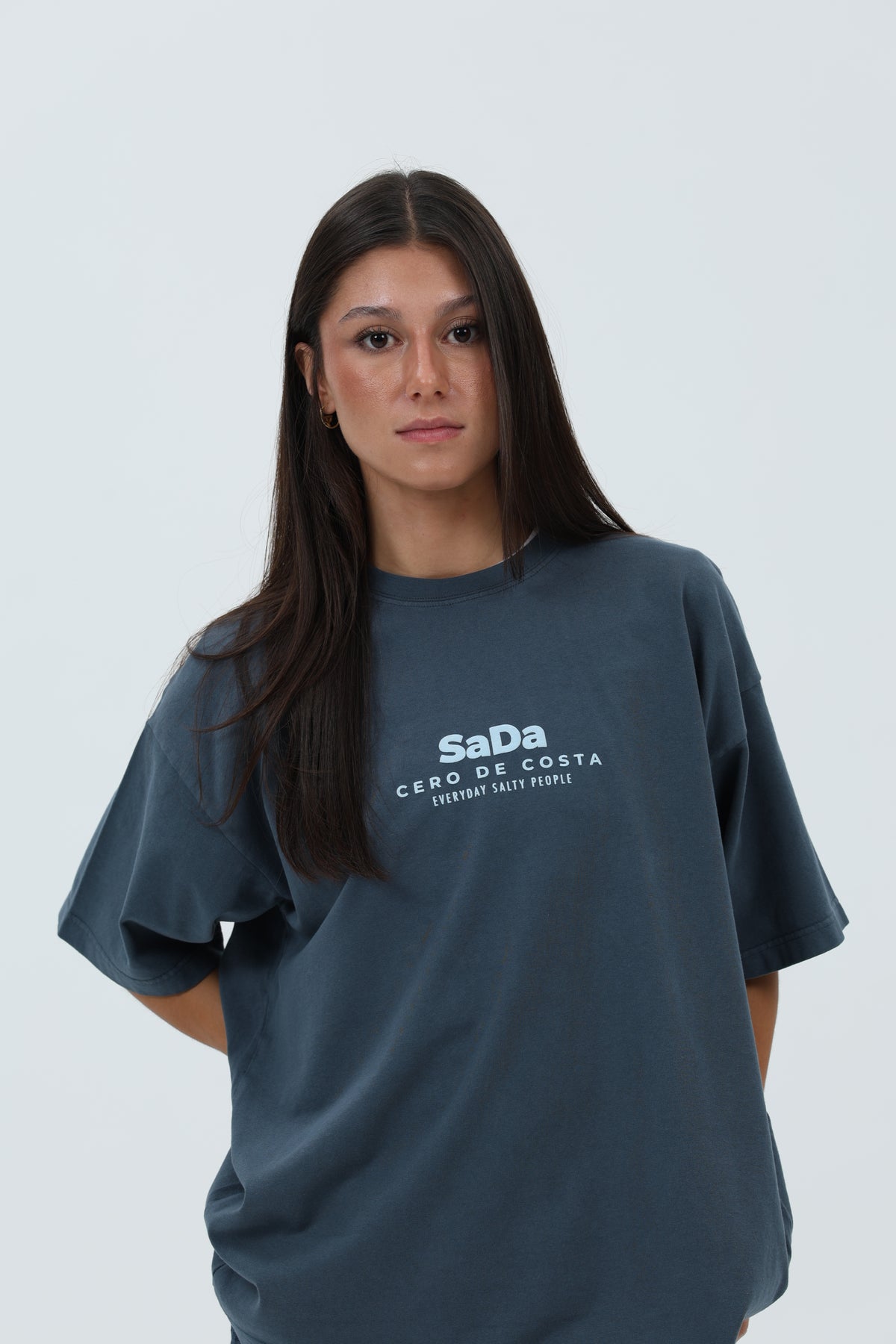 CAMISETA ANTRACITA/CELESTE "SADA" – foto 4