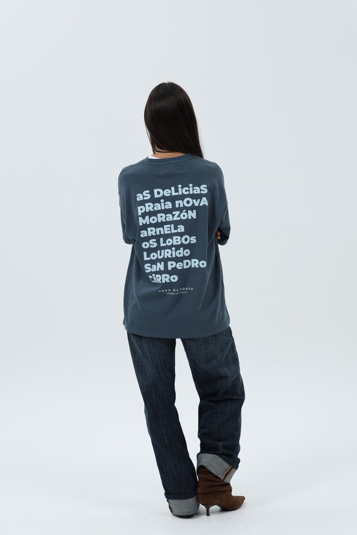 CAMISETA ANTRACITA/CELESTE "SADA" – foto 2