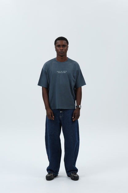 CAMISETA ANTRACITA/CELESTE "CÍES" – foto 1