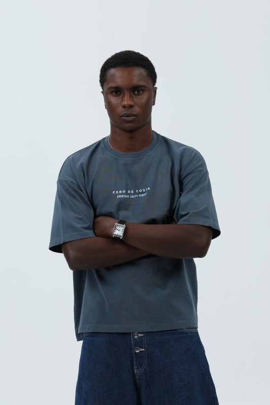 CAMISETA ANTRACITA/CELESTE "CÍES" – foto 3
