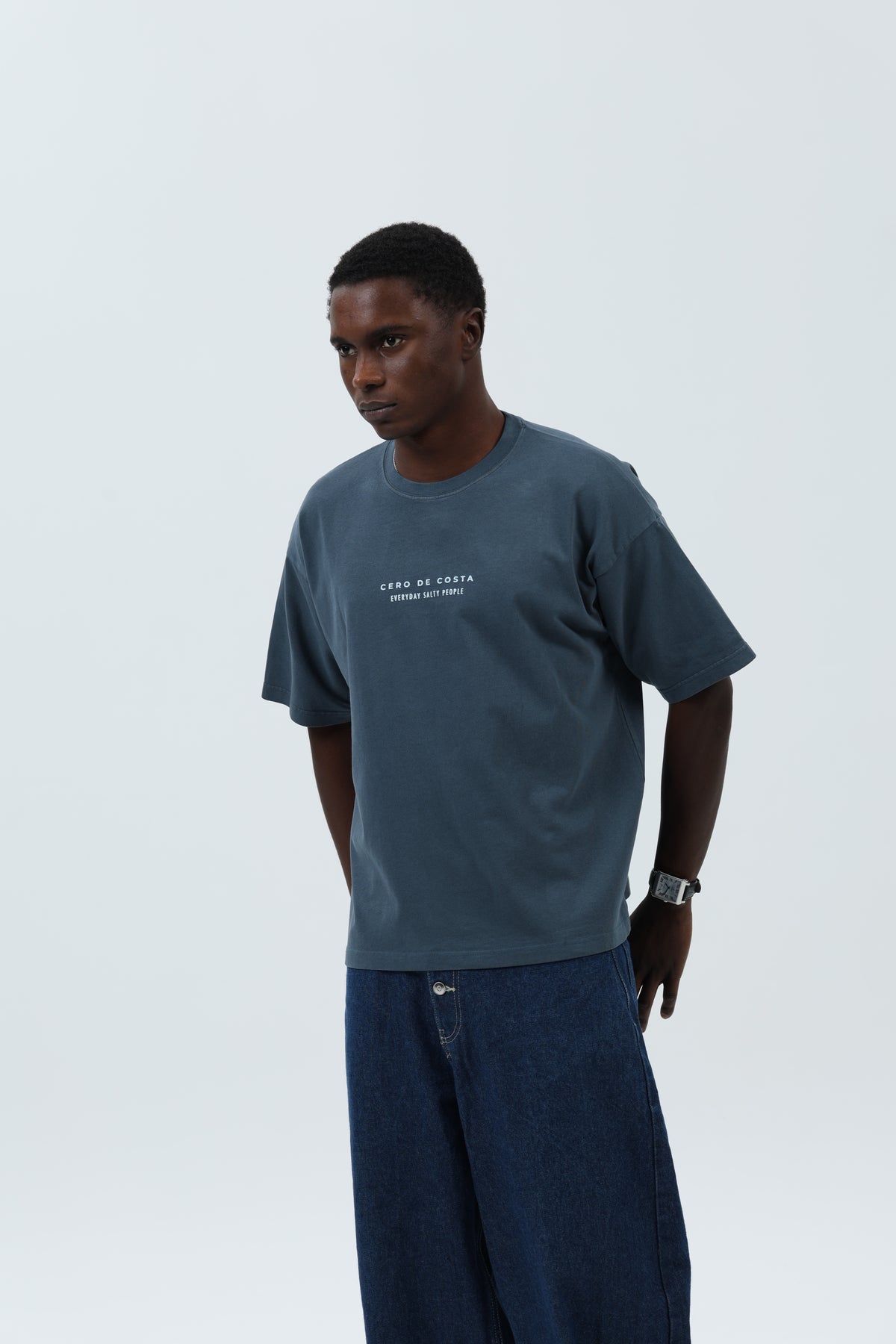 CAMISETA ANTRACITA/CELESTE "CÍES" – foto 5