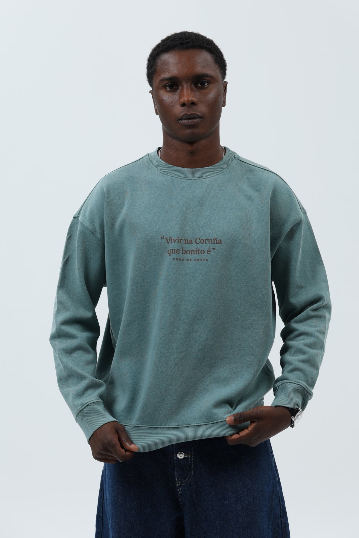 SUDADERA VERDE/MARRÓN "VIVIR NA CORUÑA" – foto 7