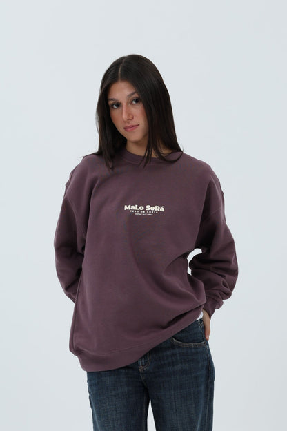 SUDADERA BERENJENA/CREMA "MALO SERÁ" – foto 3
