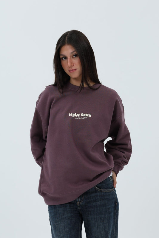 SUDADERA BERENJENA/CREMA "MALO SERÁ" – foto 3
