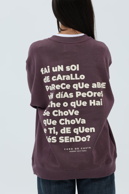 SUDADERA BERENJENA/CREMA "MALO SERÁ" – foto 7