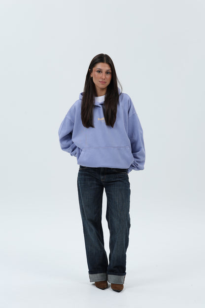 SUDADERA LILA-TIZA/AMARILLO "PONTEVEDRA" CON CAPUCHA – foto 1