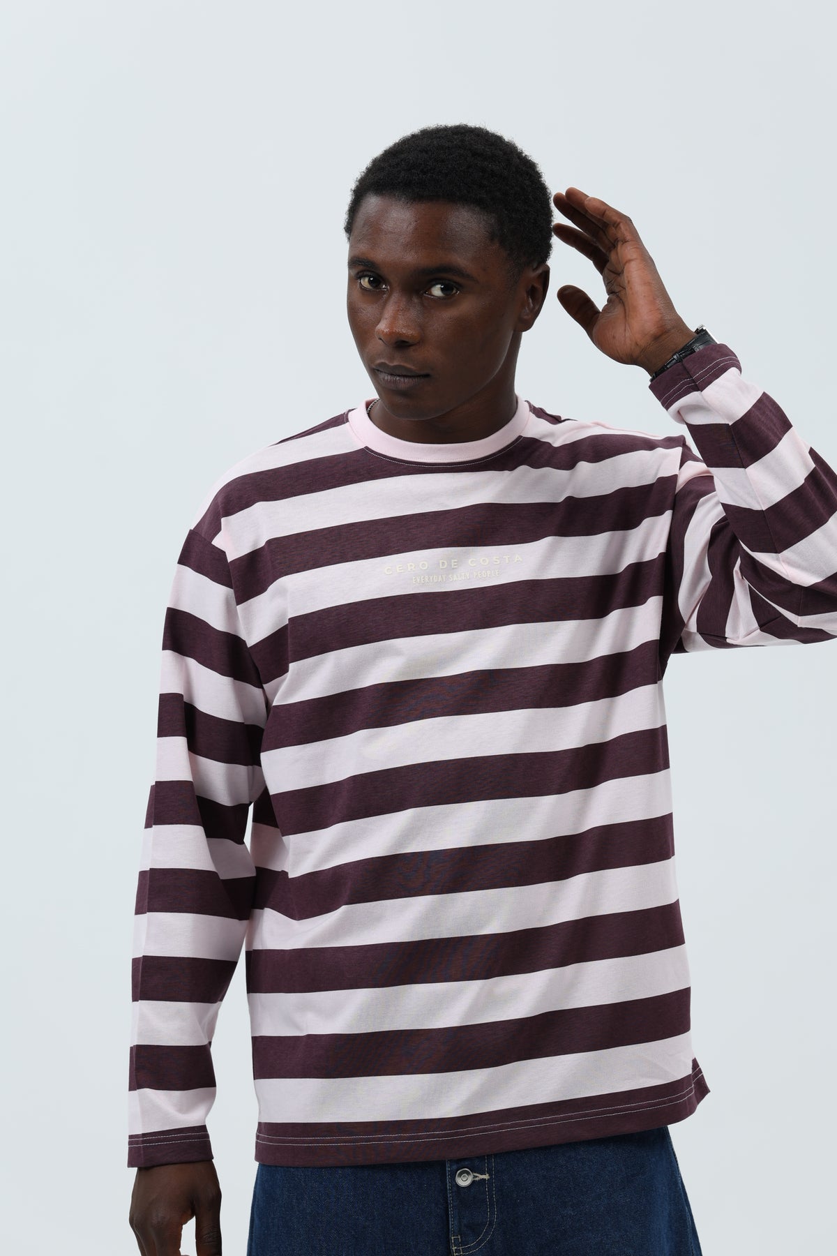 CAMISETA ROSA/BERENJENA "PONTEVEDRA" RAYAS – foto 5