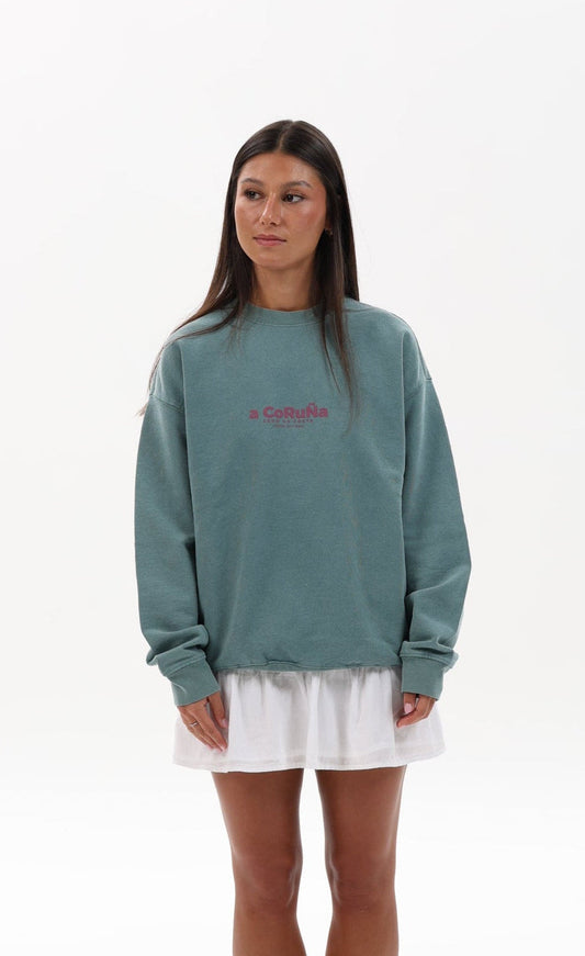SUDADERA VERDE/VIOLETA "A CORUÑA"
