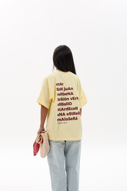 CAMISETA MANTEQUILLA/GRANATE "MORRIÑA"