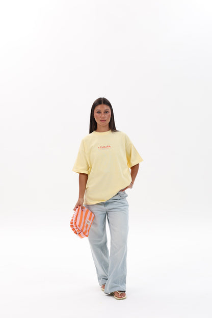 CAMISETA MANTEQUILLA/ROSA "A CORUÑA"