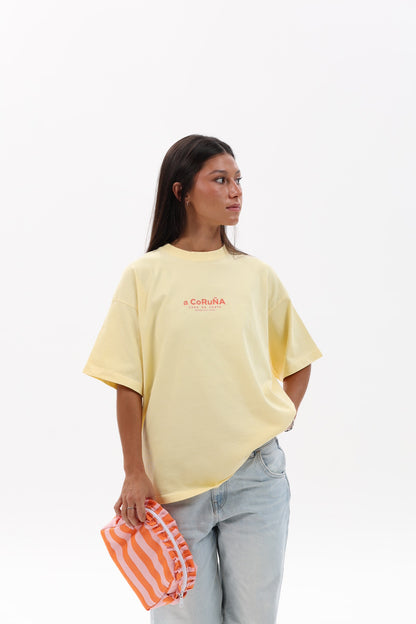 CAMISETA MANTEQUILLA/ROSA "A CORUÑA"
