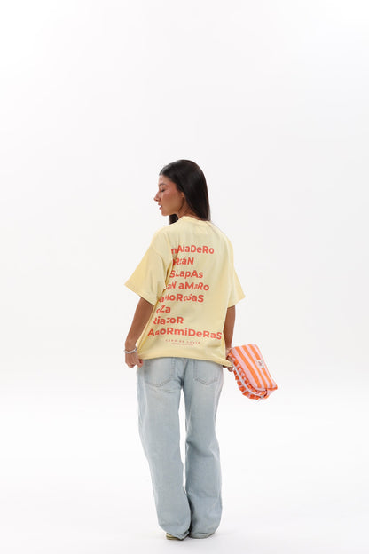 CAMISETA MANTEQUILLA/ROSA "A CORUÑA"
