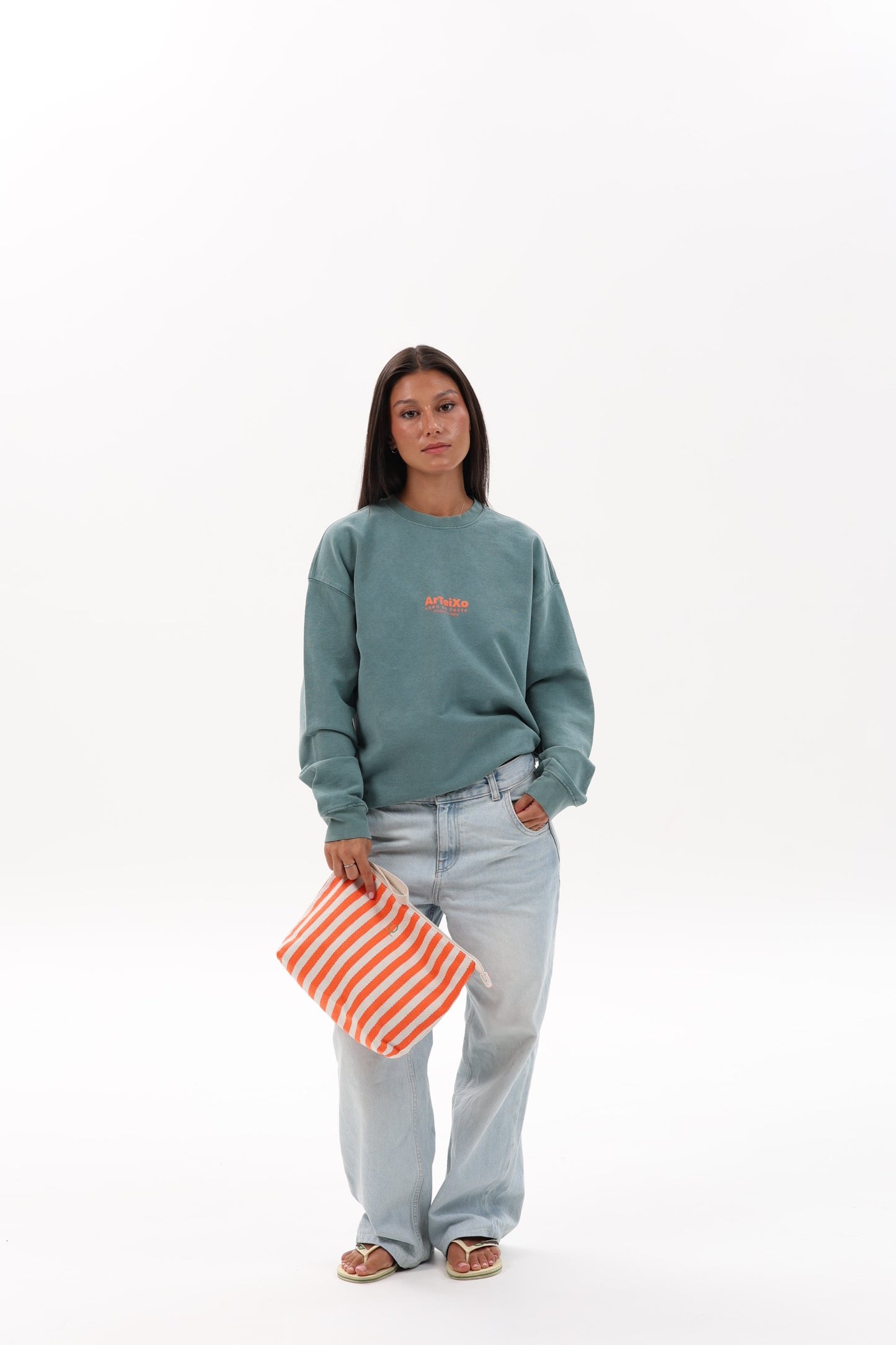 SUDADERA VERDE/ROSA "ARTEIXO"