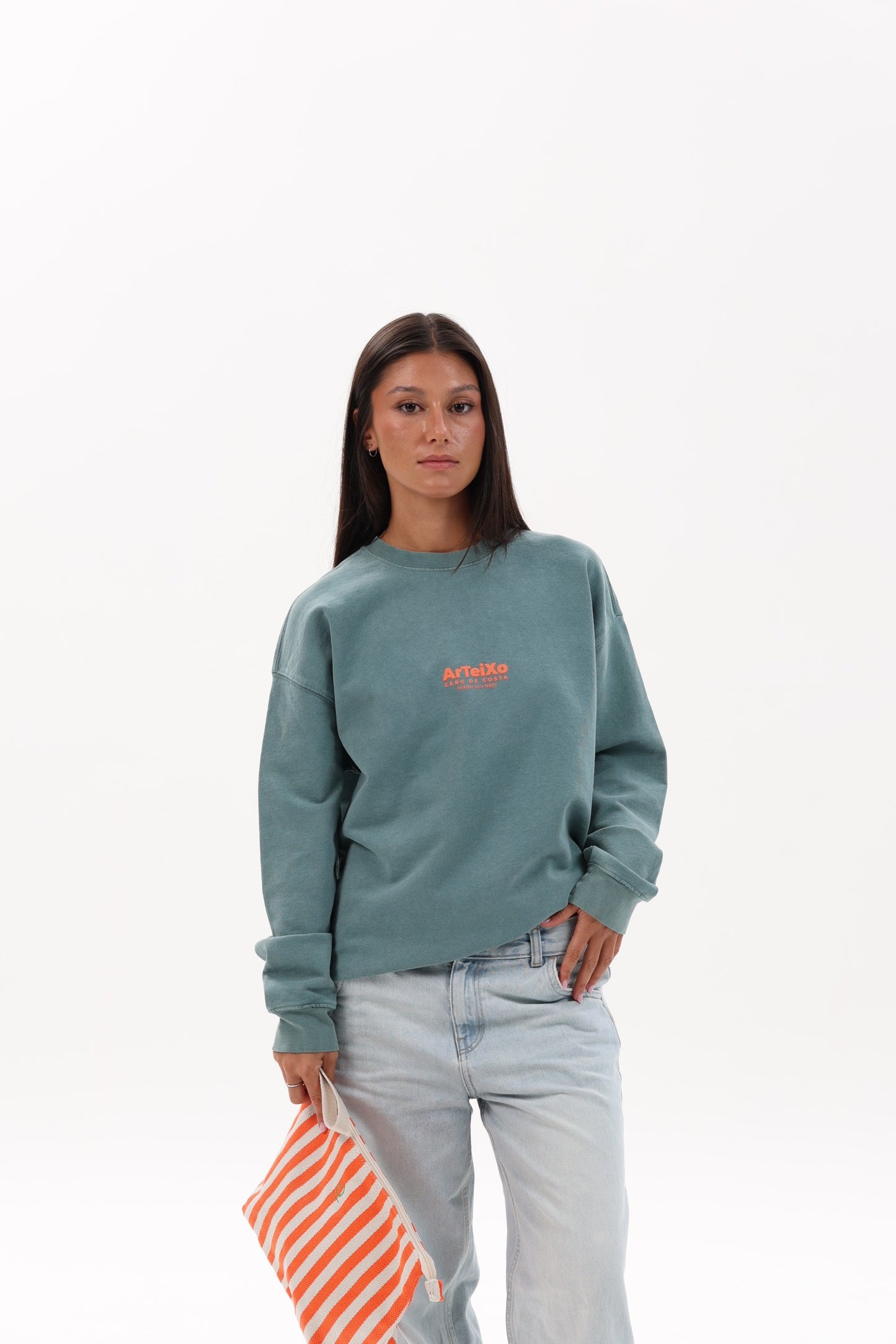 SUDADERA VERDE/ROSA "ARTEIXO"