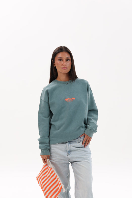 SUDADERA VERDE/ROSA "ARTEIXO"