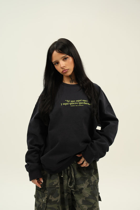SUDADERA ANTRACITA-O/VERDE "LOS LIMONES"
