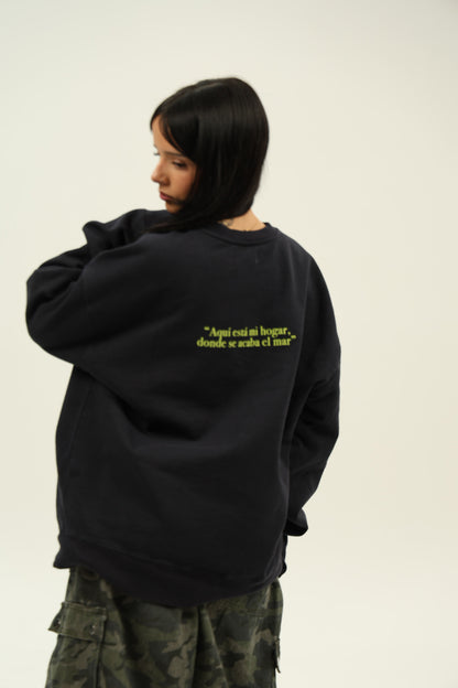 SUDADERA ANTRACITA-O/VERDE "LOS LIMONES"