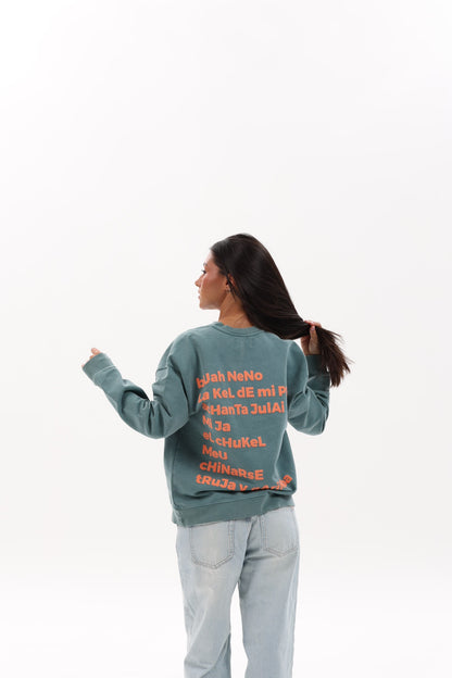 SUDADERA VERDE/ROSA "KORU CITY"