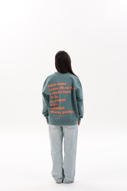 SUDADERA VERDE/ROSA "KORU CITY"
