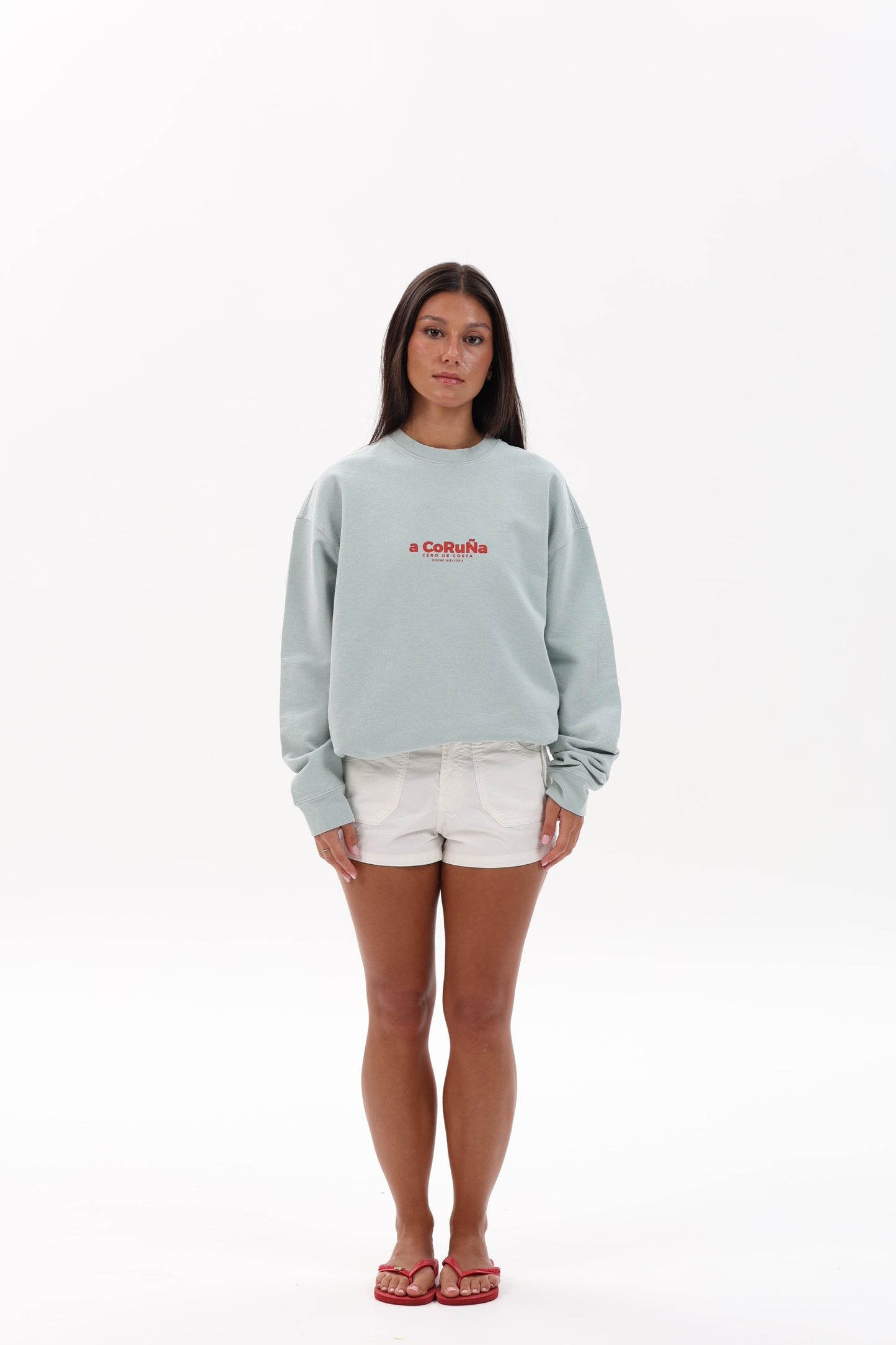 SUDADERA VERDE-AGUA/GRANATE "A CORUÑA"